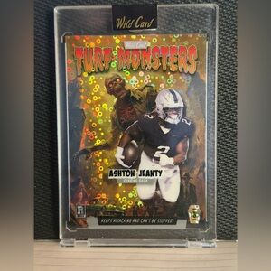 1 of 1 Wild Card Turf Monsters Ashton Jeanty Holographic Rookie Card
